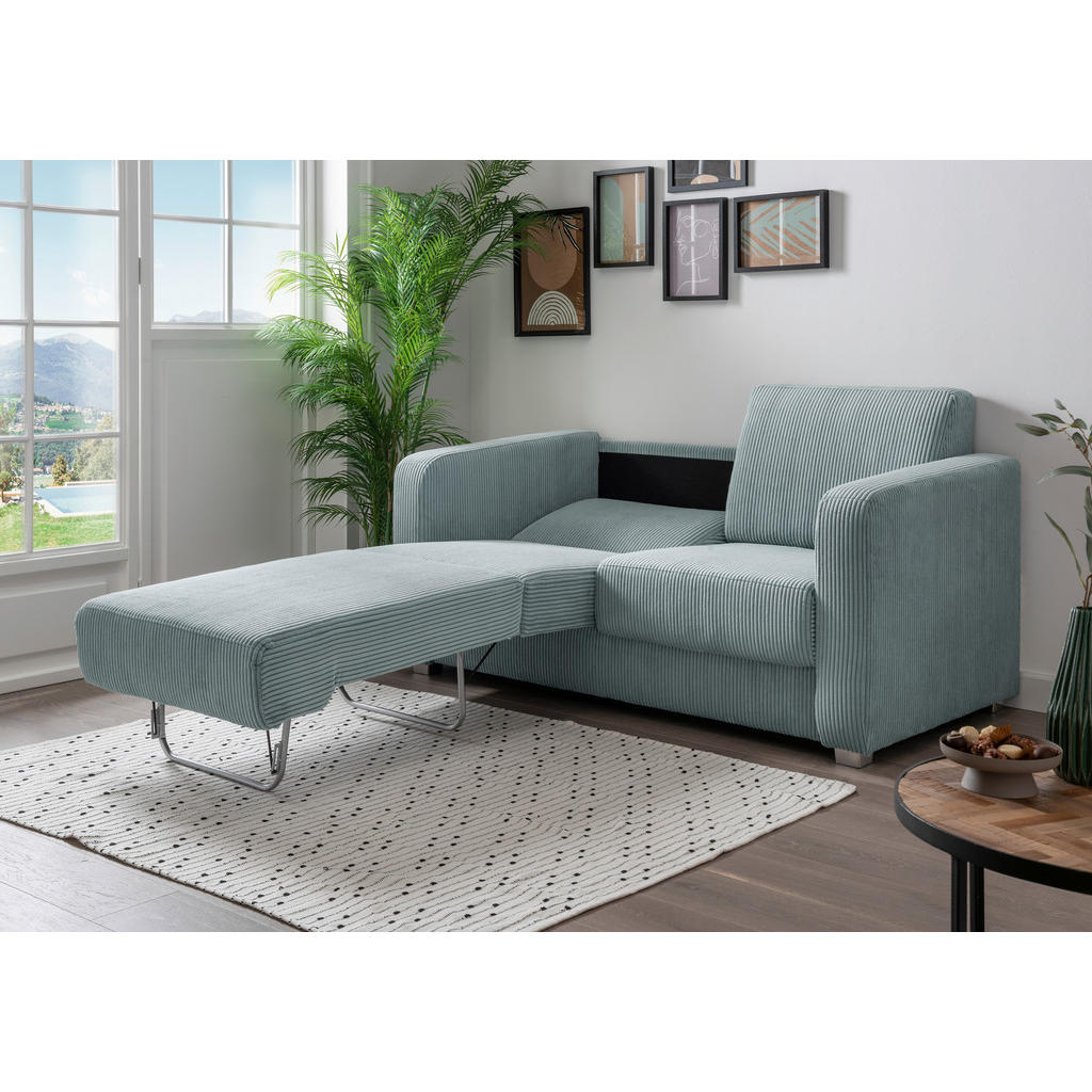 Thumbnail - Livetastic Schlafsofa Mia, Hellblau, Textil, Uni, 2-Sitzer, 159x88 cm, Made in EU, Stoffauswahl, Liegefunktion, einzeln ...