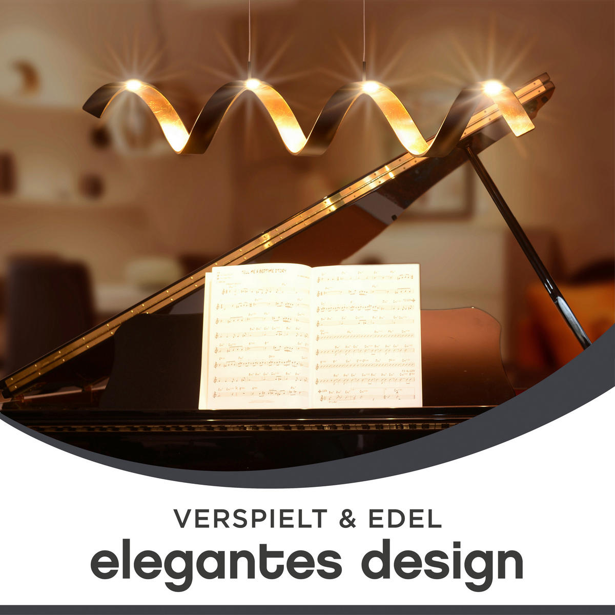LED-HÄNGELEUCHTE 80/13,5/120 cm  - Goldfarben/Schwarz, Design, Metall (80/13,5/120cm)