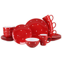 KOMBISERVICE 16-teilig 4 Personen Rot, Weiß Polka Dots Rot  - Rot/Weiß, Basics, Keramik - Creatable