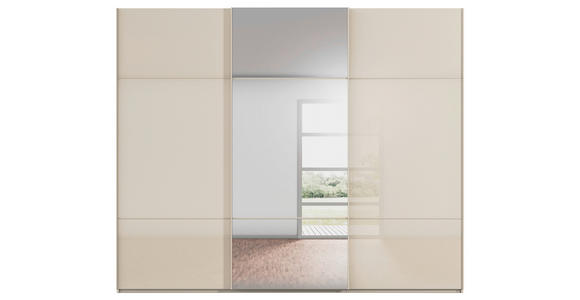 SCHWEBETÜRENSCHRANK 301/223/68 cm 3-türig Champagner - Champagner, KONVENTIONELL, Glas/Holzwerkstoff (301/223/68cm) - Novel