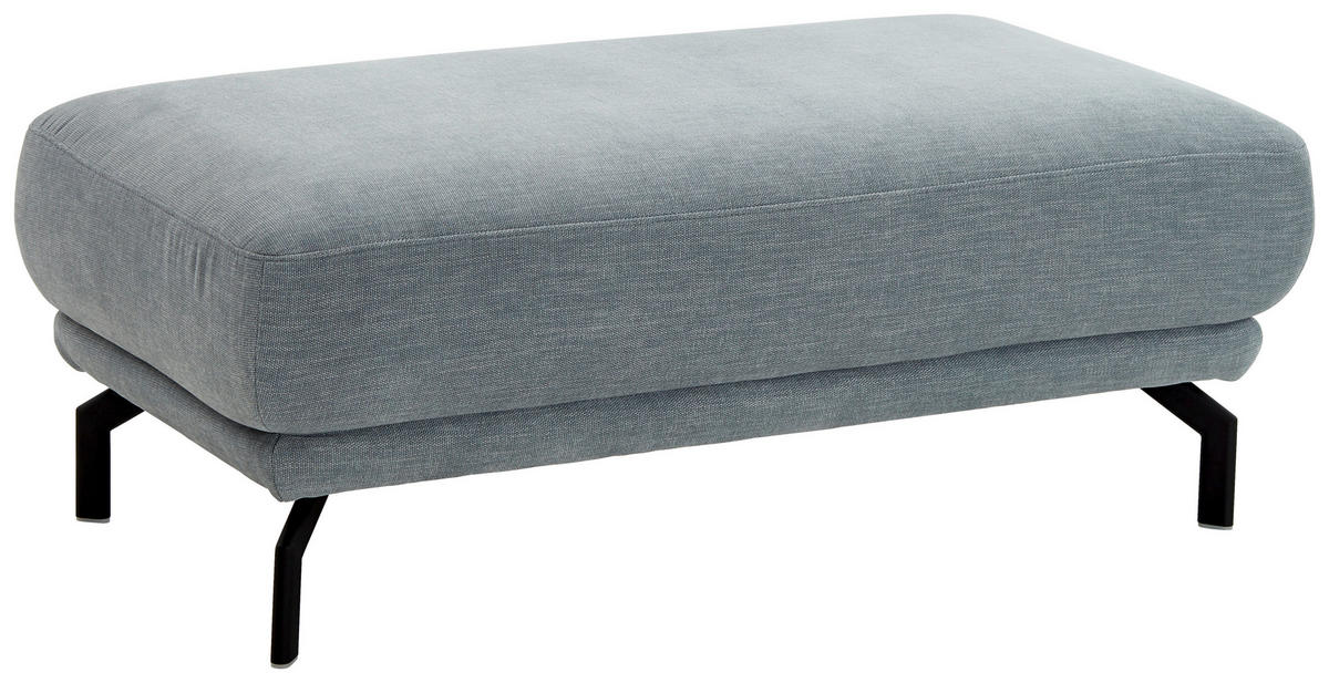 ECKSOFA in Chenille Hellblau  - Schwarz/Hellblau, Design, Textil/Metall (224/305cm) - Dieter Knoll