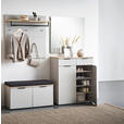 GARDEROBE 5-teilig in 200/197/40 cm - Kaschmir/Eichefarben, Design, Glas/Holzwerkstoff (200/197/40cm) - Voleo