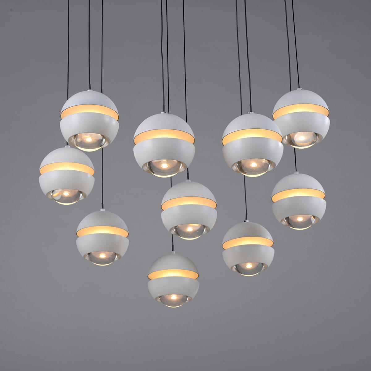 LED-PENDELLEUCHTE 55/55/220 cm  - Weiß, Design, Kunststoff/Metall (55/55/220cm) - Schöner Wohnen