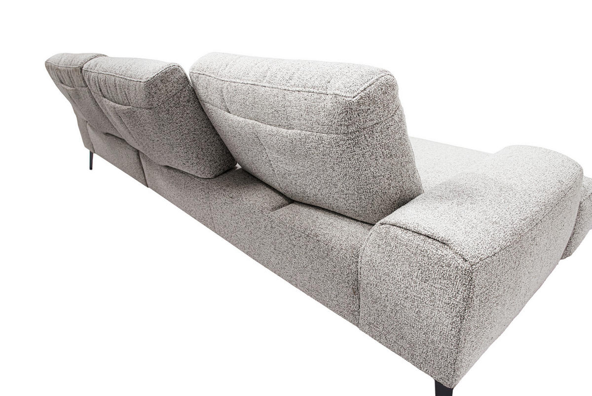 ECKSOFA in Flachgewebe Beige  - Beige/Schwarz, Design, Textil/Metall (305/178cm) - Livetastic