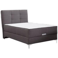 KÁRPITOZOTT ÁGY  szürkésbarna  - króm/szürkésbarna, Basics, faalapú anyag/textil (122/134/217cm) - Hom`in