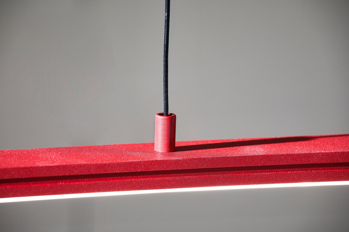 LED-HÄNGELEUCHTE 121/20/150 cm  - Rot, Design, Metall (121/20/150cm) - Hell