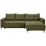 ECKSOFA  in Webstoff Olivgrün  - Schwarz/Olivgrün, KONVENTIONELL, Textil/Metall (292/192cm) - Carryhome