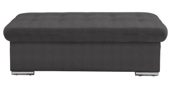 HOCKER in Textil Dunkelgrau  - Dunkelgrau/Silberfarben, Design, Textil/Metall (137/43/74cm) - Cantus