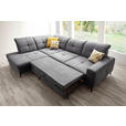 ECKSOFA in Chenille Grau  - Schwarz/Grau, Design, Textil/Metall (240/308cm) - Xora