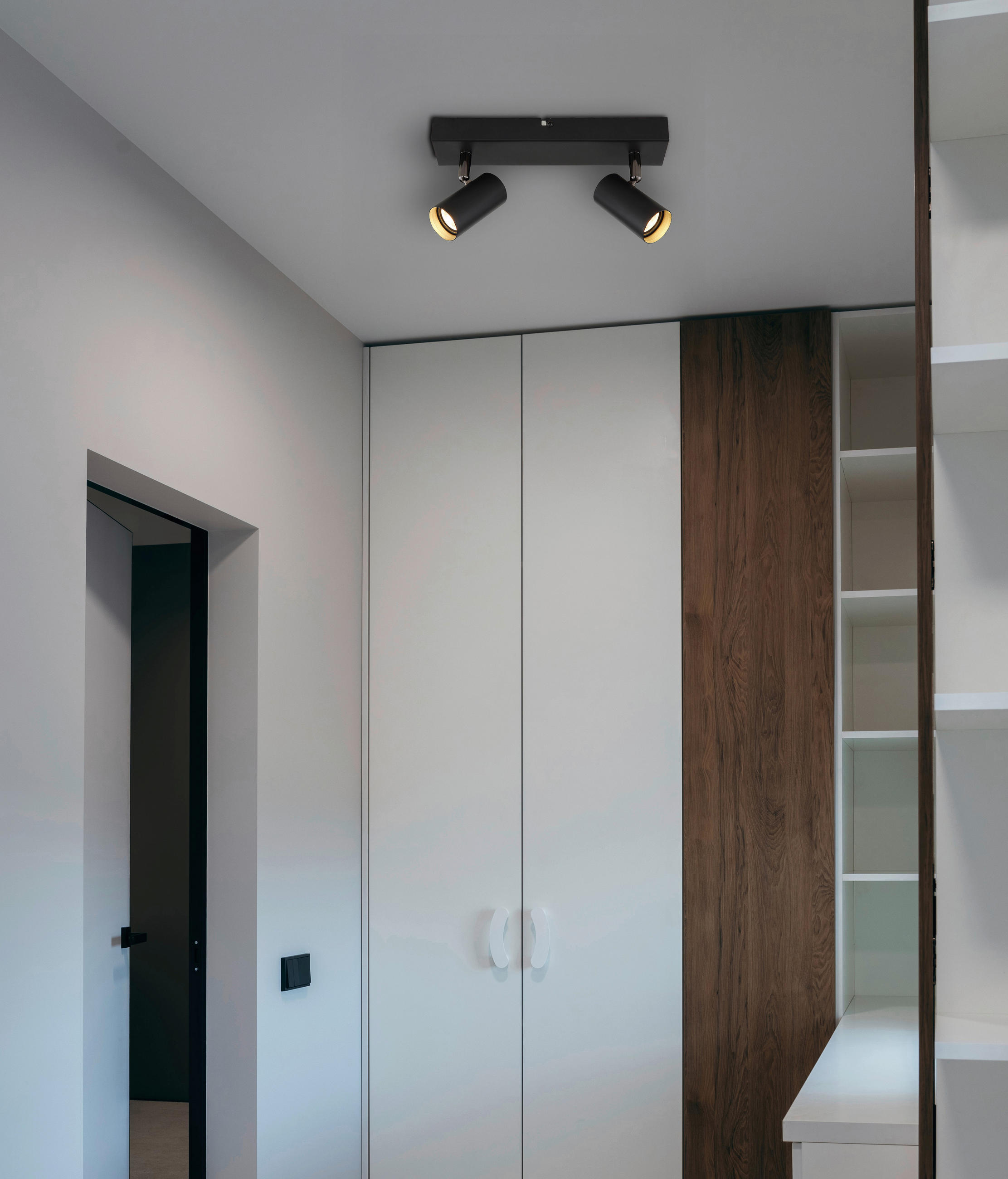 LED-STRAHLER 26/6/11 cm   - Schwarzchrom/Schwarz, Design, Metall (26/6/11cm) - Globo