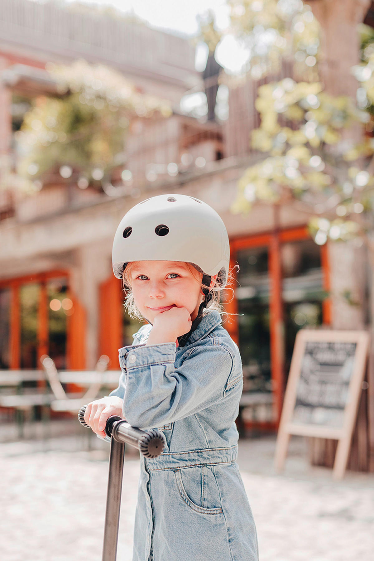 KINDERHELM S-M  - Hellgrau, Trend, Kunststoff/Textil (S-Mnull) - Scoot and Ride