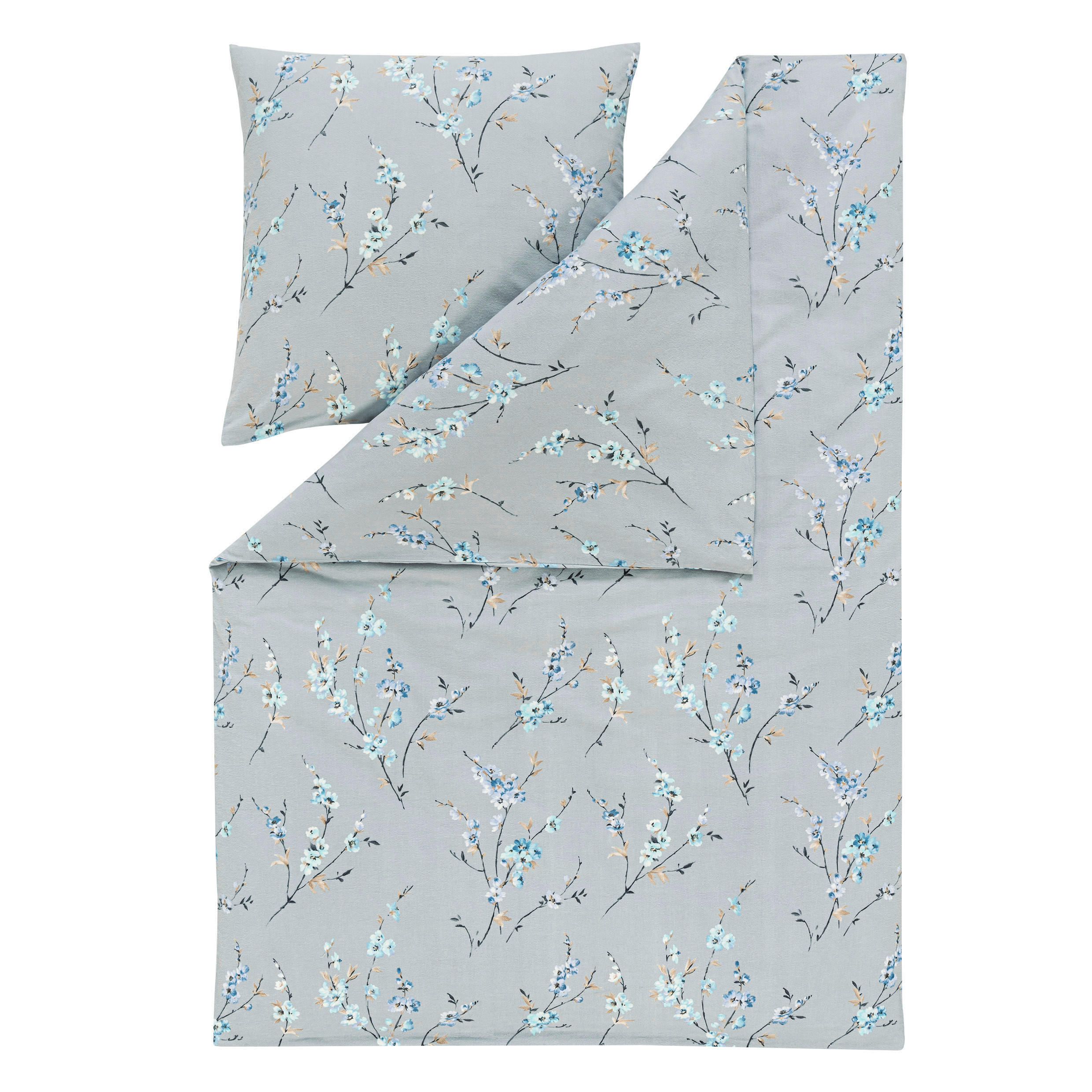 BETTWÄSCHE Atelier Flanell 155/220 cm  - Grau, Design, Textil (155/220cm) - Estella
