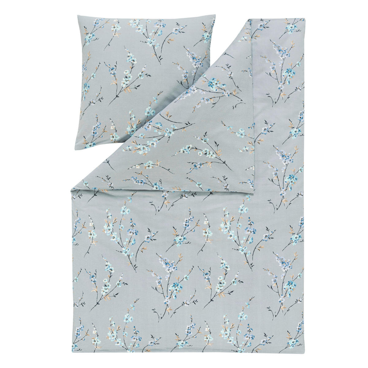 BETTWÄSCHE Atelier Flanell 155/220 cm  - Grau, Design, Textil (155/220cm) - Estella