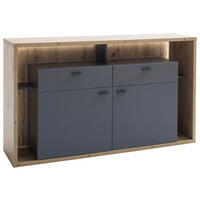 SIDEBOARD Colombo  in 156/91/40 cm  - Eichefarben/Grau, Design, Holzwerkstoff/Metall (156/91/40cm) - MID.YOU