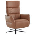 RELAXSESSEL in Leder Haselnussfarben  - Schwarz/Haselnussfarben, Design, Leder/Metall (70/122/85cm) - Dieter Knoll