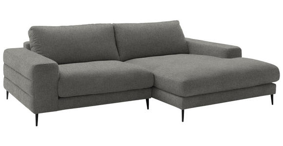 ECKSOFA  in Flachgewebe Hellgrau  253/177 cm  - Hellgrau/Schwarz, Design, Textil/Metall (253/177cm) - Dieter Knoll