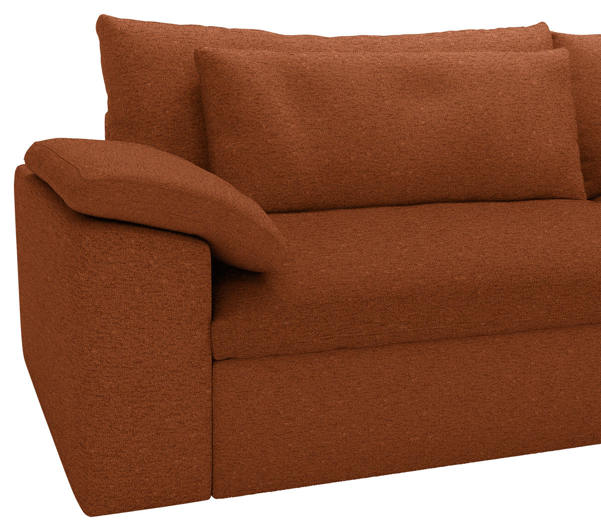 ECKSOFA Flachgewebe Rostfarben  - Rostfarben/Schwarz, Modern, Kunststoff/Textil (306/198cm) - Carryhome