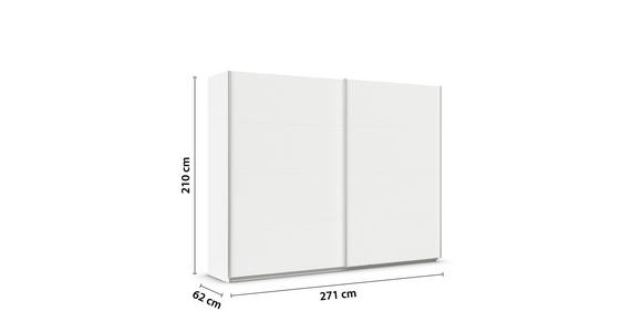 SCHWEBETÜRENSCHRANK  in Weiß  - Alufarben/Weiß, KONVENTIONELL, Holzwerkstoff/Metall (271/210/62cm) - Xora