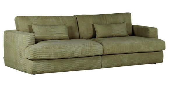 BIGSOFA Cord Grün  - Schwarz/Grün, ROMANTIK / LANDHAUS, Kunststoff/Textil (270/67/120cm) - Landscape