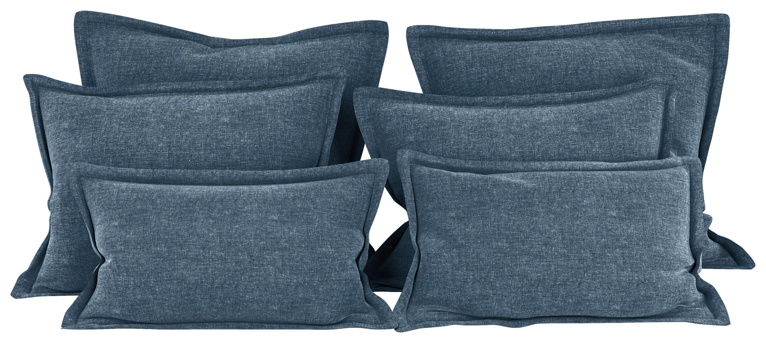 Zierkissenset Chenille Petrol 6-teilig