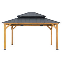 PAVILLON 390/320/450 cm   - Anthrazit/Naturfarben, Basics, Holz/Metall (390/320/450cm) - Modante