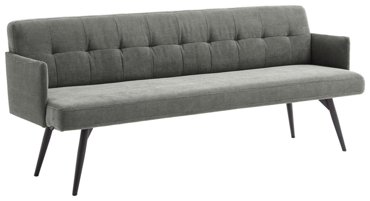 SITZBANK 206/85/69 cm Cord Anthrazit Metall  - Anthrazit/Schwarz, Design, Textil/Metall (206/85/69cm) - Johann Jakob