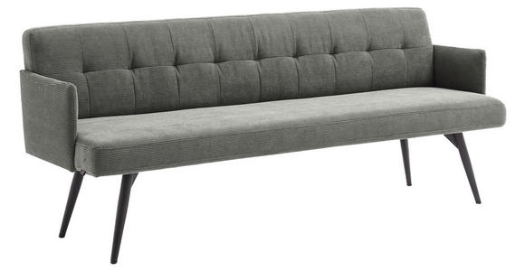 SITZBANK in Textil Anthrazit - Anthrazit/Schwarz, Design, Textil/Metall (206/85/69cm) - Johann Jakob