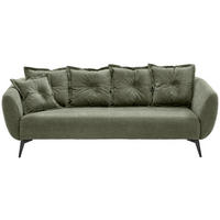 3-SITZER-SOFA in Mikrofaser Olivgrün  - Schwarz/Olivgrün, Modern, Textil/Metall (236/94/103cm) - Livetastic