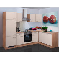 ECKKÜCHE 280/170 cm  in Sonoma Eiche, Kaschmir  - Kaschmir/Edelstahlfarben, MODERN, Holzwerkstoff/Metall (280/170cm) - FlexWell