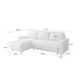 ECKSOFA Creme Webstoff  - Creme/Schwarz, MODERN, Kunststoff/Textil (150/240cm) - Xora