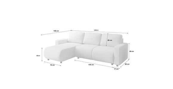 ECKSOFA Creme Webstoff  - Creme/Schwarz, MODERN, Kunststoff/Textil (150/240cm) - Xora