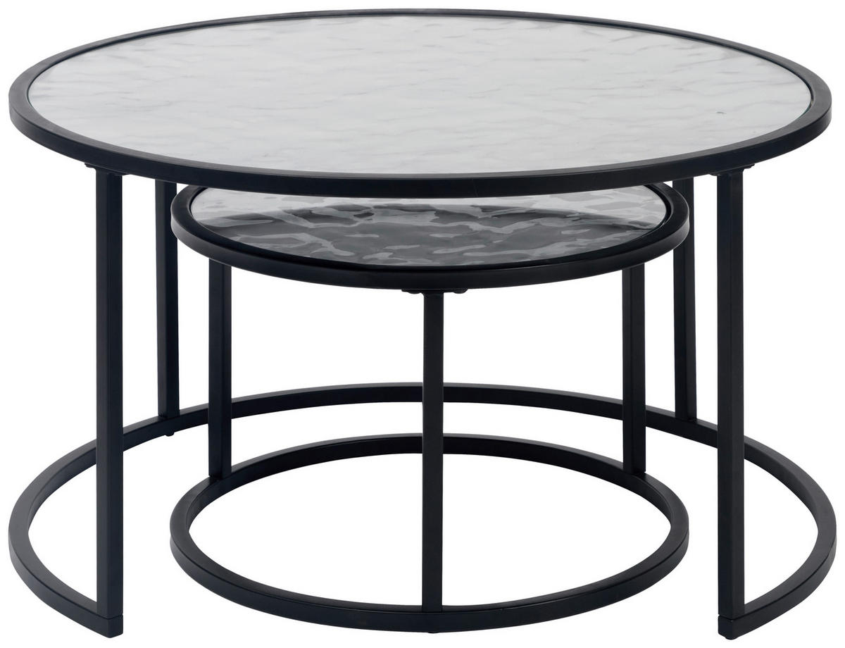KONFERENČNÍ STOLEK, černá, barvy stříbra, kov, sklo, kompozitní dřevo, 80/44,5/80 cm - černá/barvy stříbra, Design, kov/kompozitní dřevo (80/44,5/80cm) - MID.YOU