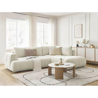 ECKSCHLAFSOFA FUJI Leinenoptik Beige  inkl.  - Beige/Schwarz, MODERN, Kunststoff/Textil (282/204cm)