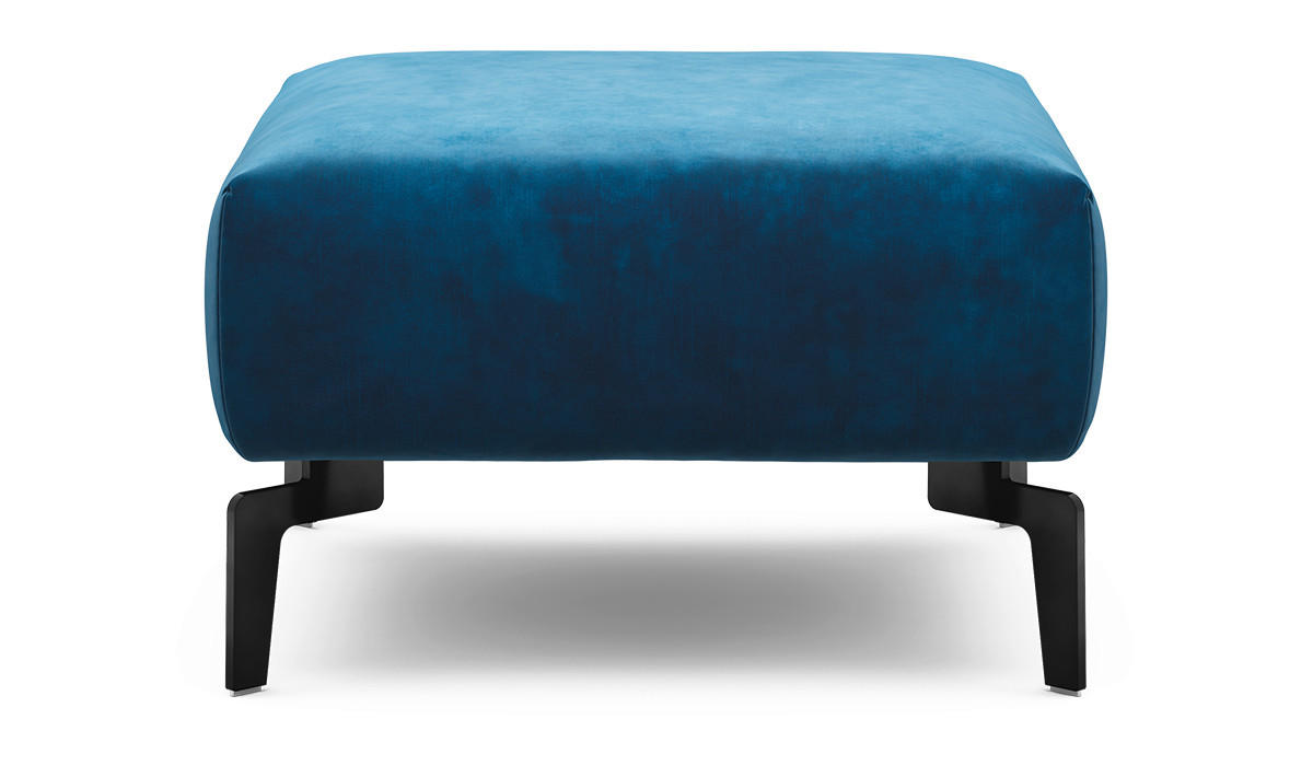 HOCKER in Textil Blau  - Blau/Schwarz, Design, Textil/Metall (70/70/46cm) - SENSOO