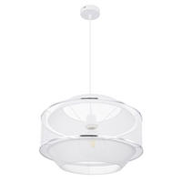 HÄNGELEUCHTE  45/150/28 cm   - Chromfarben/Weiss, Trend, Metall (45/150/28cm) - Globo