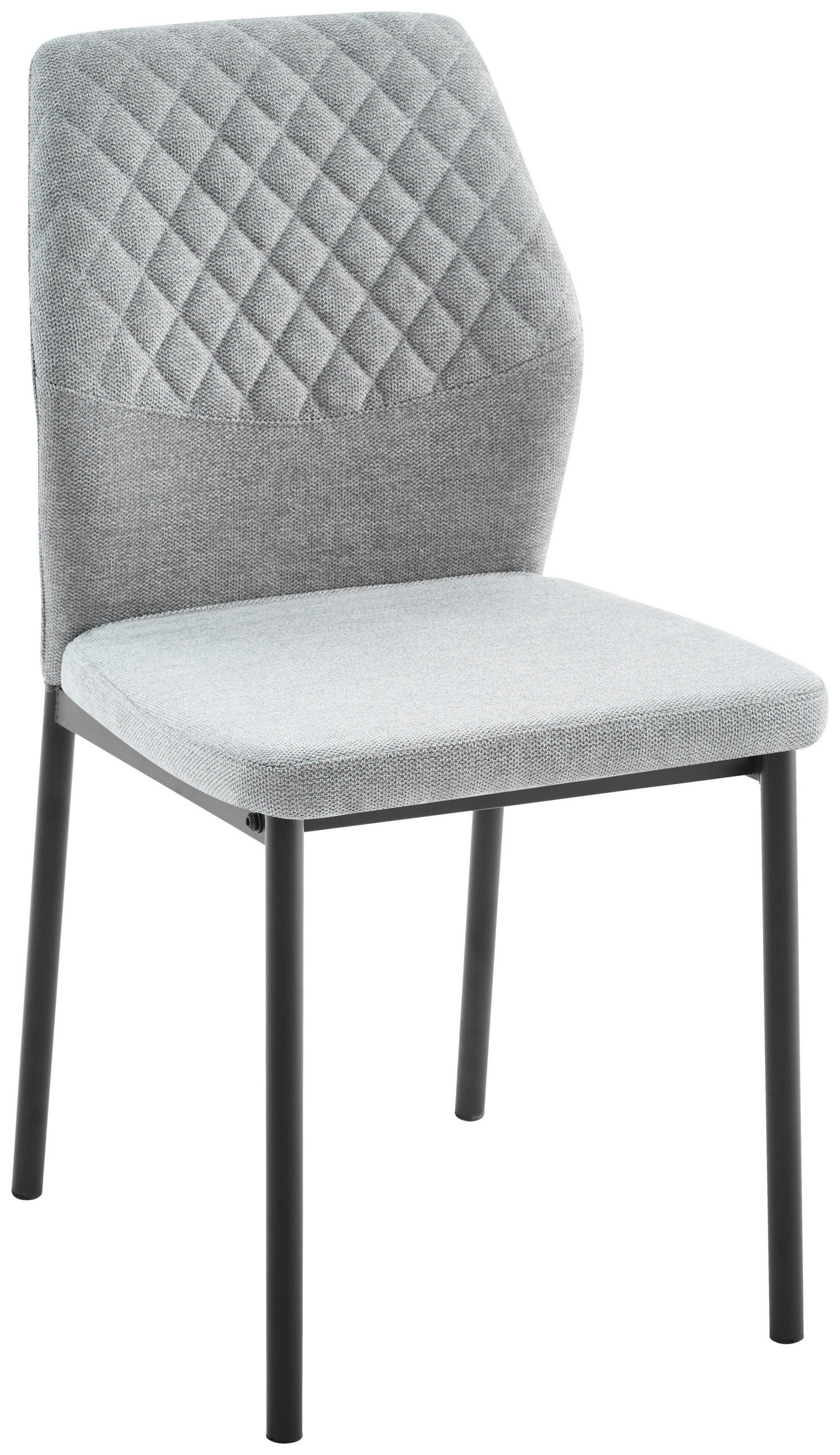 STUHL Webstoff Schwarz, Hellgrau  - Hellgrau/Schwarz, Design, Textil/Metall (44/86/52cm) - Ti'me