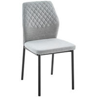 STUHL Webstoff Schwarz, Hellgrau  - Hellgrau/Schwarz, Design, Textil/Metall (44/86/52cm) - Ti'me