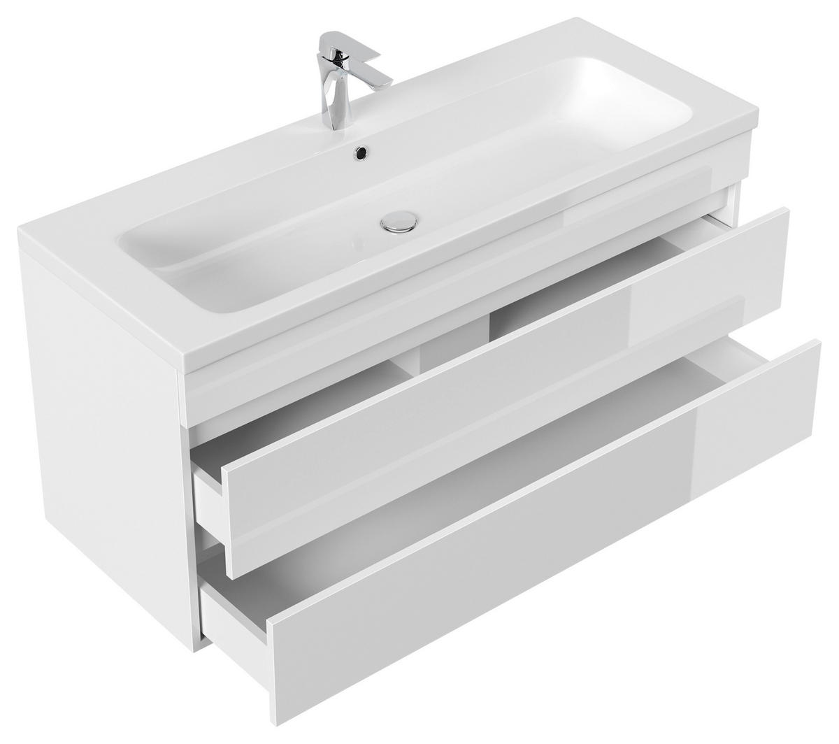 WASCHTISCHKOMBI 120 cm  - Weiß Hochglanz/Weiß, Basics, Holzwerkstoff/Stein (120cm) - MID.YOU