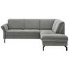 ECKSOFA in Flachgewebe Grau  - Schwarz/Grau, Konventionell, Textil/Metall (241/190cm) - Beldomo Comfort