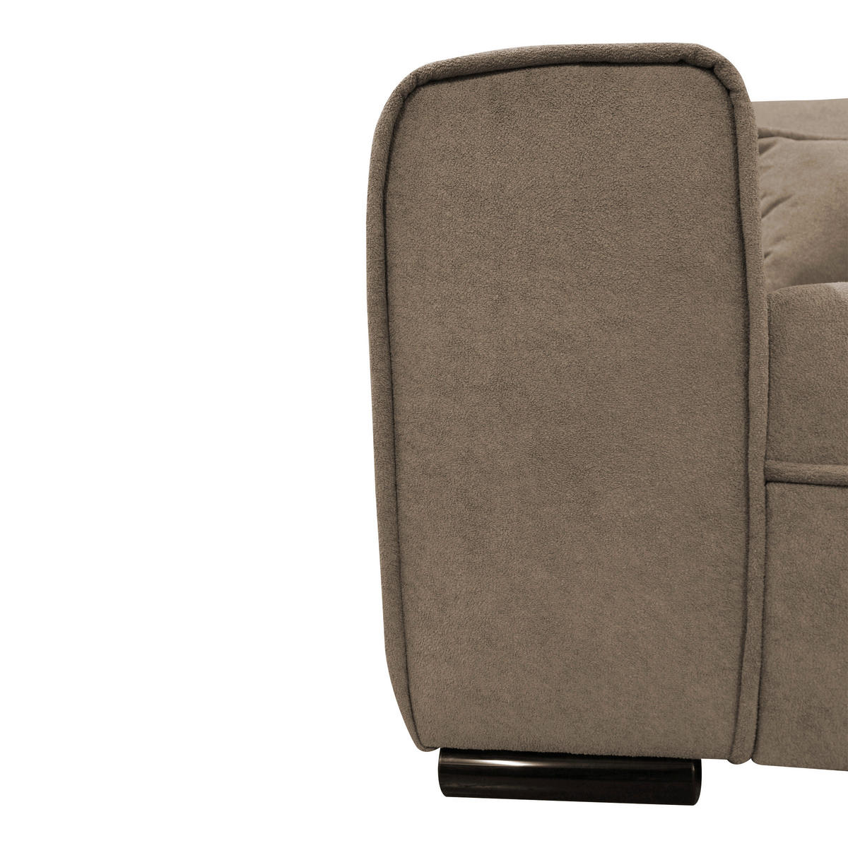 ECKSOFA Taupe Struktur, Bouclé  - Taupe/Schwarz, Design, Kunststoff/Textil (270/175cm) - MID.YOU