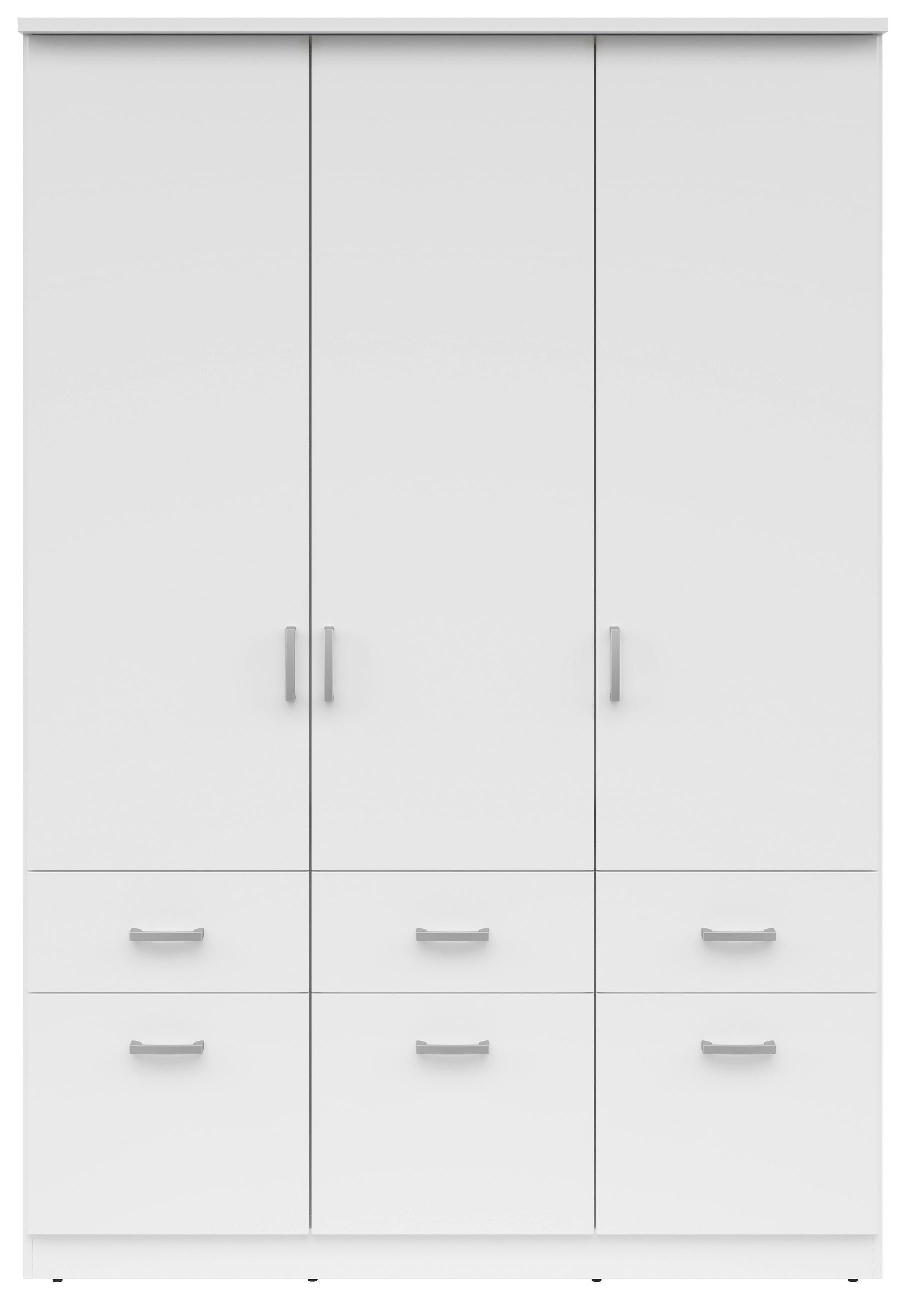 KLEIDERSCHRANK in Weiss  - Weiss/Silberfarben, Konventionell, Holzwerkstoff/Kunststoff (136/199/58cm) - Boxxx