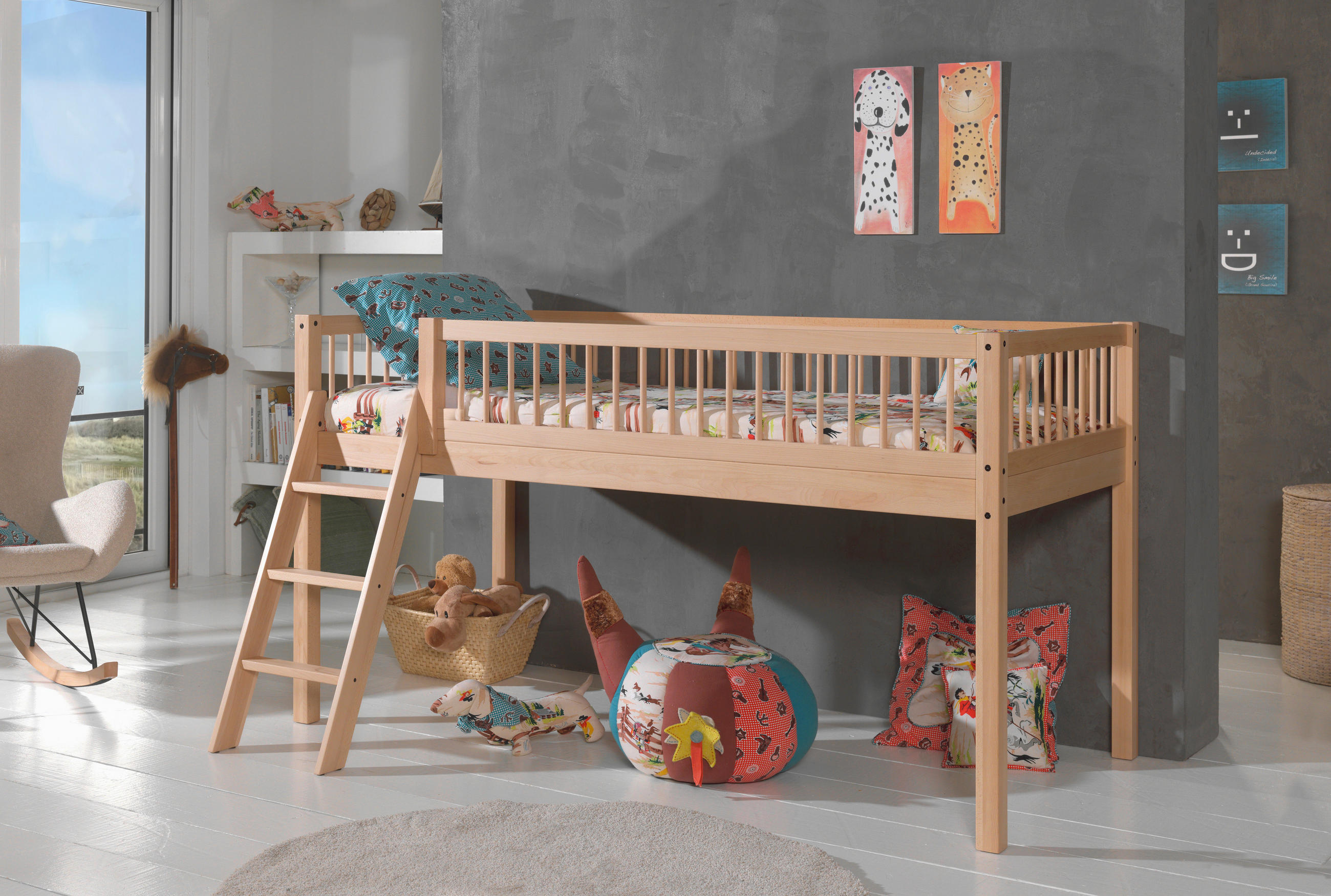 HOCHBETT 90/200 cm,  in Buchefarben, Absturzsicherung, Rollrost  - Buchefarben, MODERN, Holz (90/200cm) - Vipack
