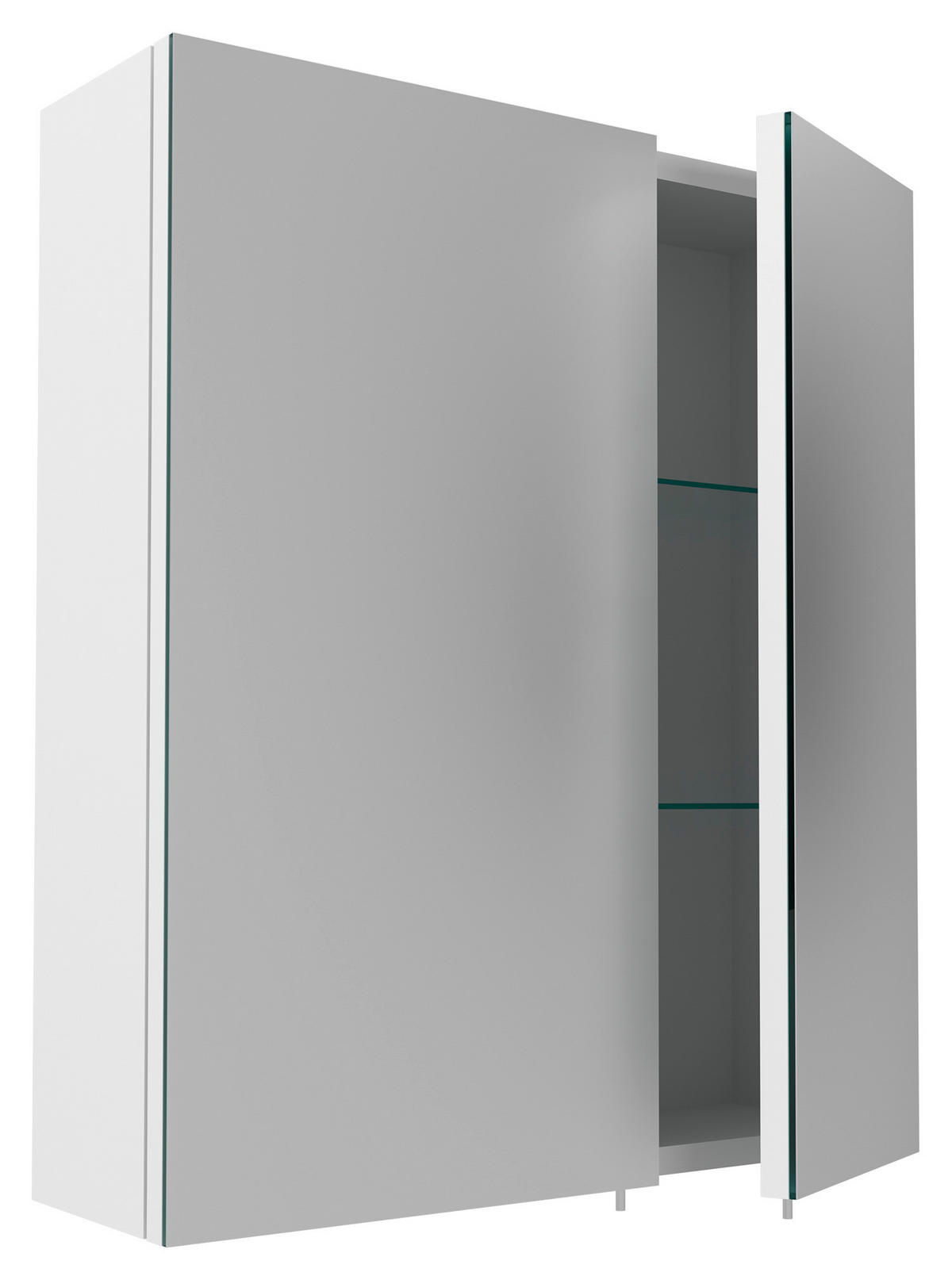 BADEZIMMER 3-teilig  in  - Weiß Hochglanz/Schwarz, MODERN, Glas/Keramik (60/119/46cm) - MID.YOU