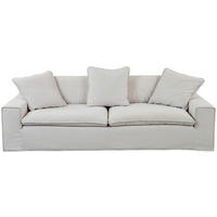 3-SITS SOFFA i vit, beige  - vit/beige, Design, trä/textil (258/90/116cm) - Best Price