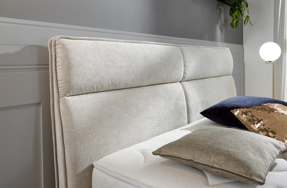 BOXSPRINGBETT 200/200 cm  in Creme  - Creme/Kupferfarben, Konventionell, Textil/Metall (200/200cm) - Ambiente