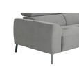 ECKSOFA Hellgrau Feincord  - Hellgrau/Schwarz, Design, Textil/Metall (205/280cm) - Xora