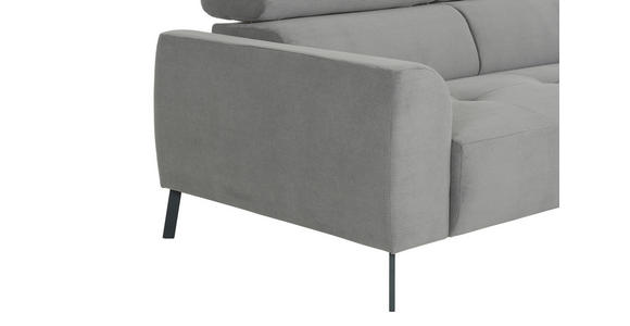ECKSOFA Hellgrau Feincord - Hellgrau/Schwarz, Design, Textil/Metall (205/280cm) - Xora