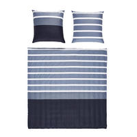 BETTWÄSCHE 3-teilig J.D. Makosatin 240/220 cm  - Silberfarben/Schwarz, Basics, Textil (240/220cm) - Janine