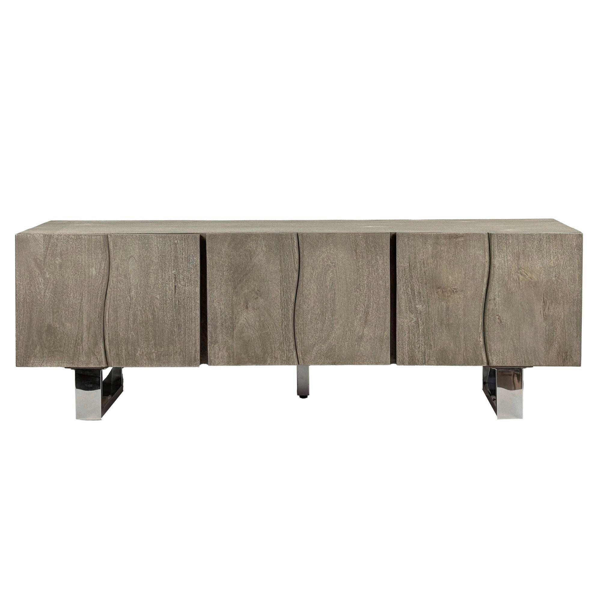 LOWBOARD  in 160/56/46 cm  - Chromfarben/Grau, Design, Holz/Metall (160/56/46cm) - MID.YOU