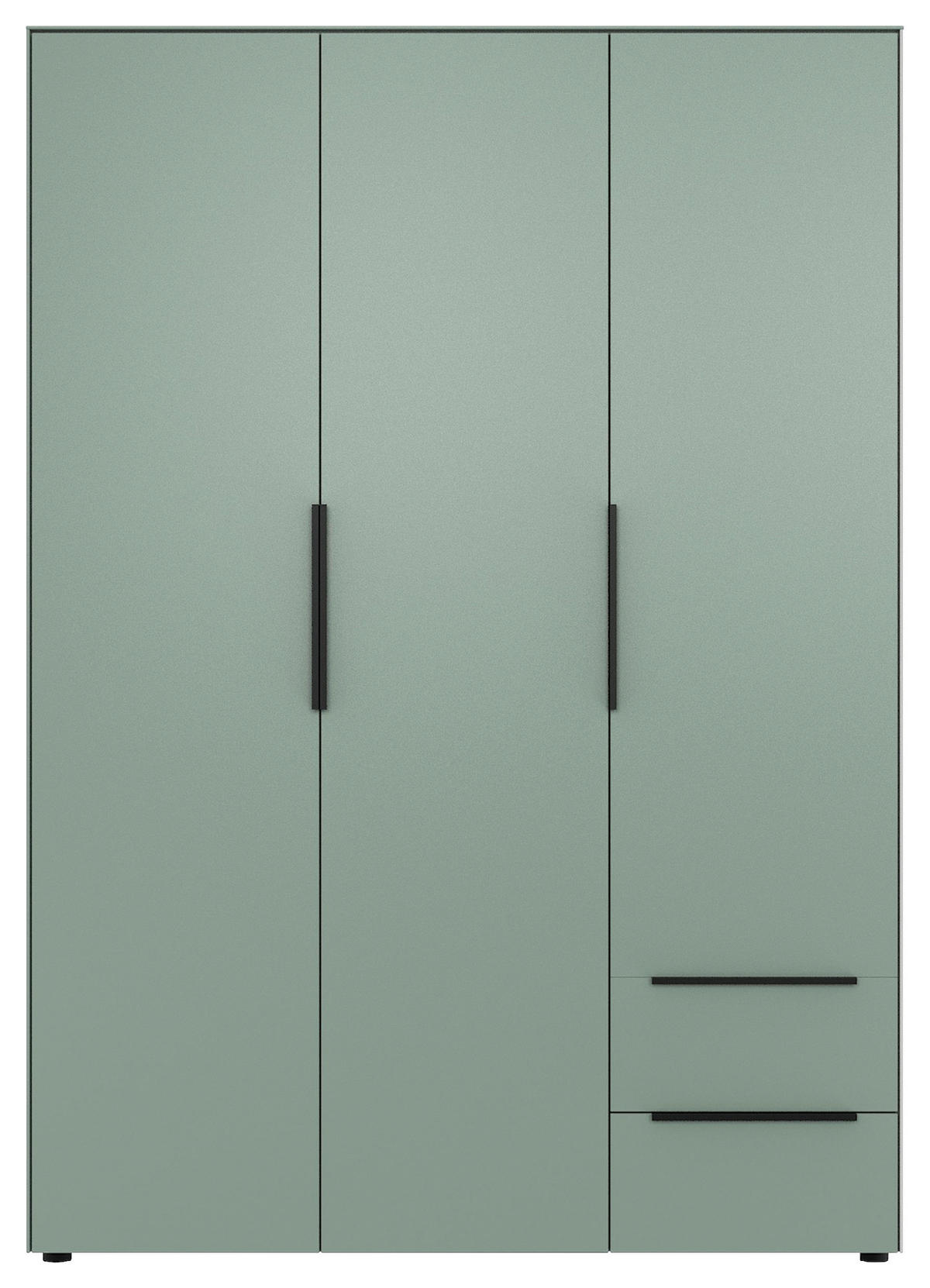 DREHTÜRENSCHRANK 3-türig Salbeigrün  - Salbeigrün/Schwarz, Design, Holzwerkstoff/Metall (150/212/55cm) - Lomoco